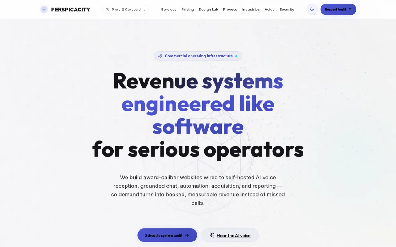 Perspicacity.agency production website system
